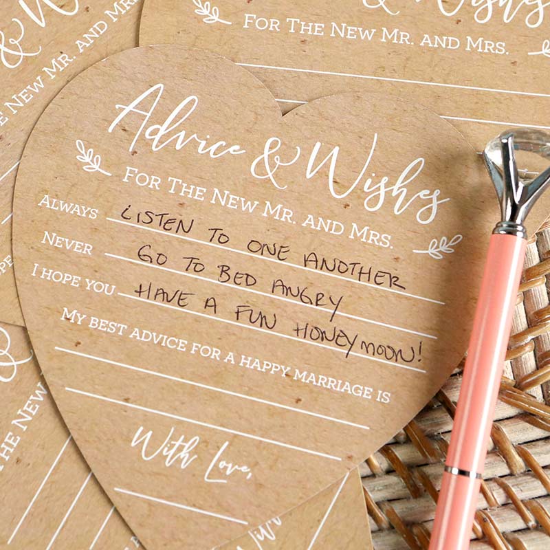 Wedding Advice Card - Heart Shape (Set of 50) Alternate Image 5, Kate Aspen | Games and Advice Cards