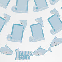 Thumbnail for 1st Birthday Milestone Photo Banner & Cake Topper - Shark Party Alternate Image 3, Kate Aspen | Party Kit