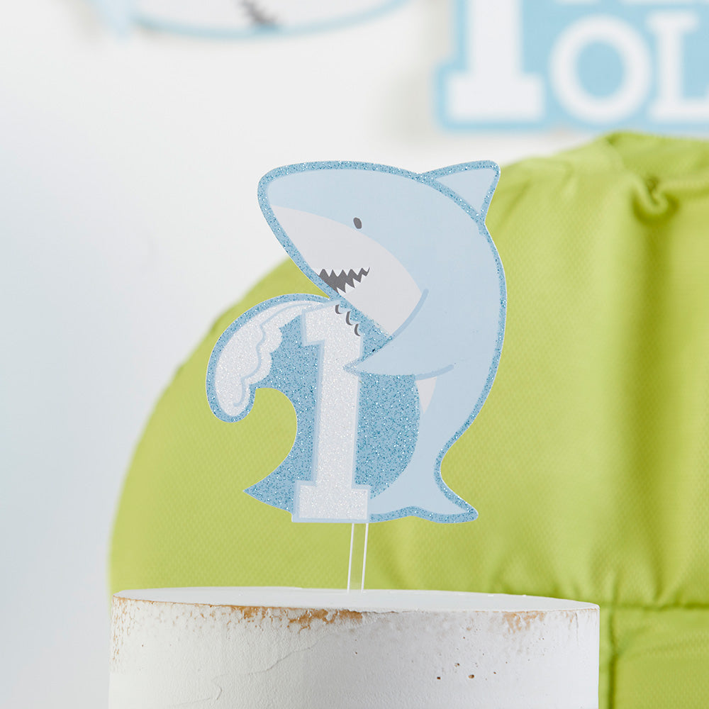 1st Birthday Milestone Photo Banner & Cake Topper - Shark Party Alternate Image 6, Kate Aspen | Party Kit