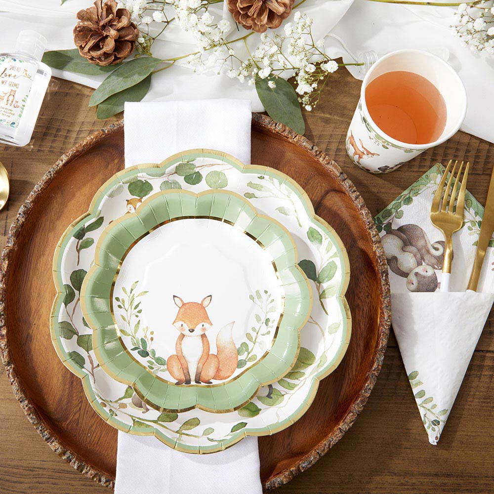 Woodland Baby 9 in. Premium Paper Plates (Set of 16) Alternate Image 5, Kate Aspen | Paper Plate