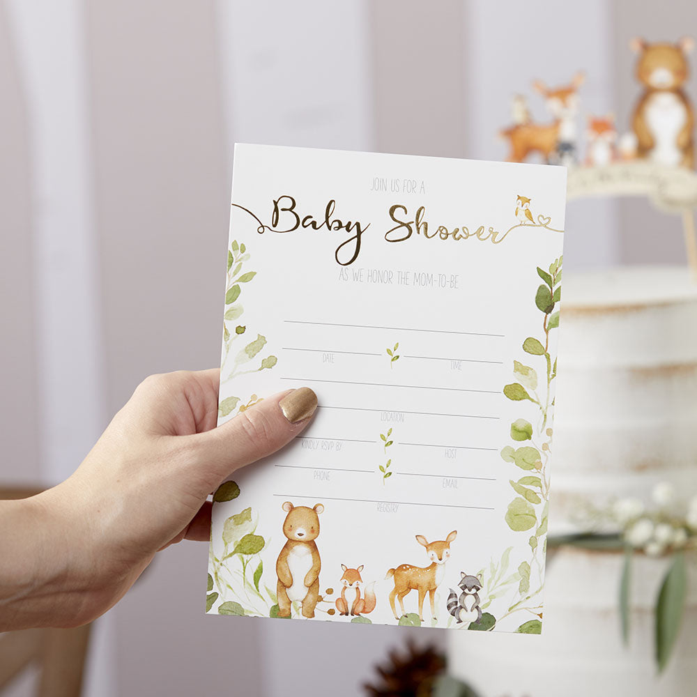 Woodland Baby Shower Invitation & Thank You Card Bundle (Set of 25) Alternate Image 7, Kate Aspen | Invitation/Thank You Cards