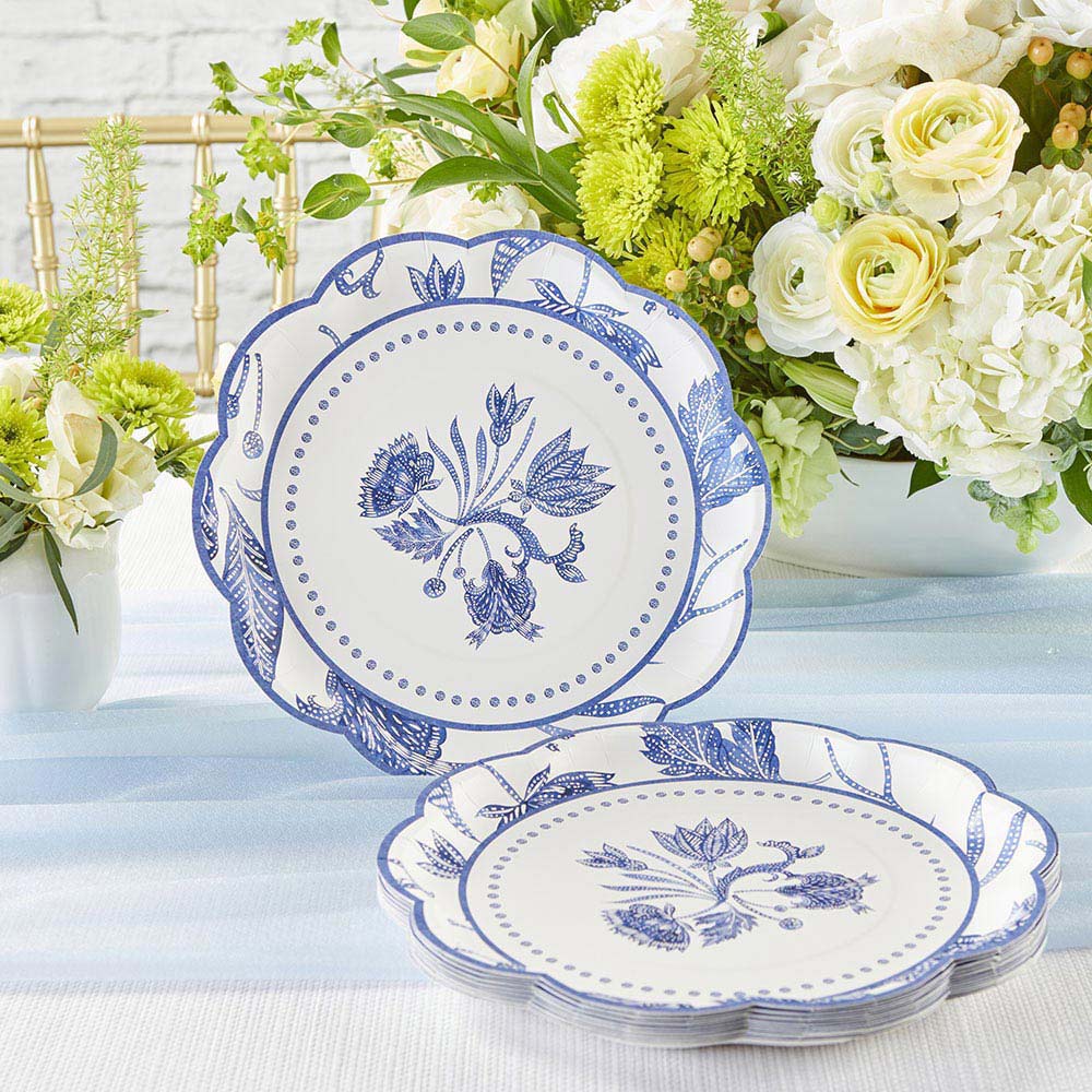 Blue Willow 9 in. Premium Paper Plates (Set of 16) Alternate Image 2, Kate Aspen | Paper Plate