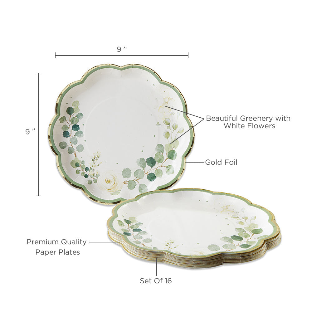 Botanical Garden 9 in. Premium Paper Plates (Set of 16) Alternate Image 6, Kate Aspen | Plates