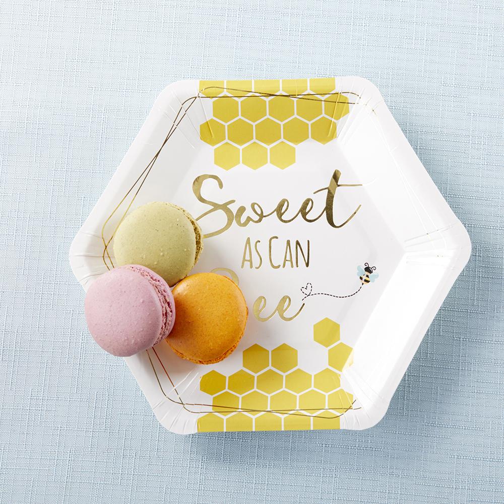 Sweet as Can Bee 7 in. Premium Paper Plates (Set of 16) Alternate Image 4, Kate Aspen | Paper Plate