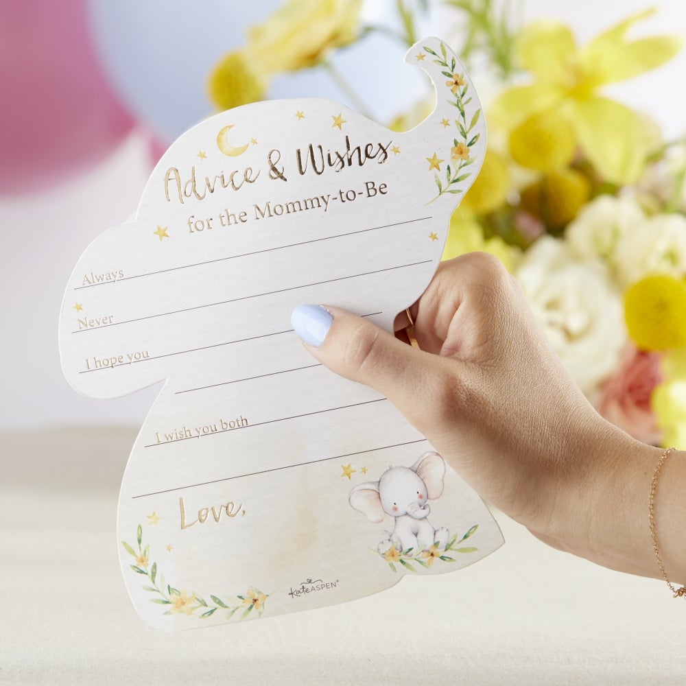 Elephant Baby Shower Advice Card & Baby Shower Game (Set of 50) Alternate Image 3, Kate Aspen | Games and Advice Cards