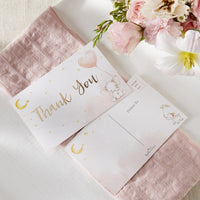 Thumbnail for Elephant Baby Shower Invitation & Thank You Card Bundle - Pink (Set of 25) Alternate Image 3, Kate Aspen | Invitation/Thank You Cards