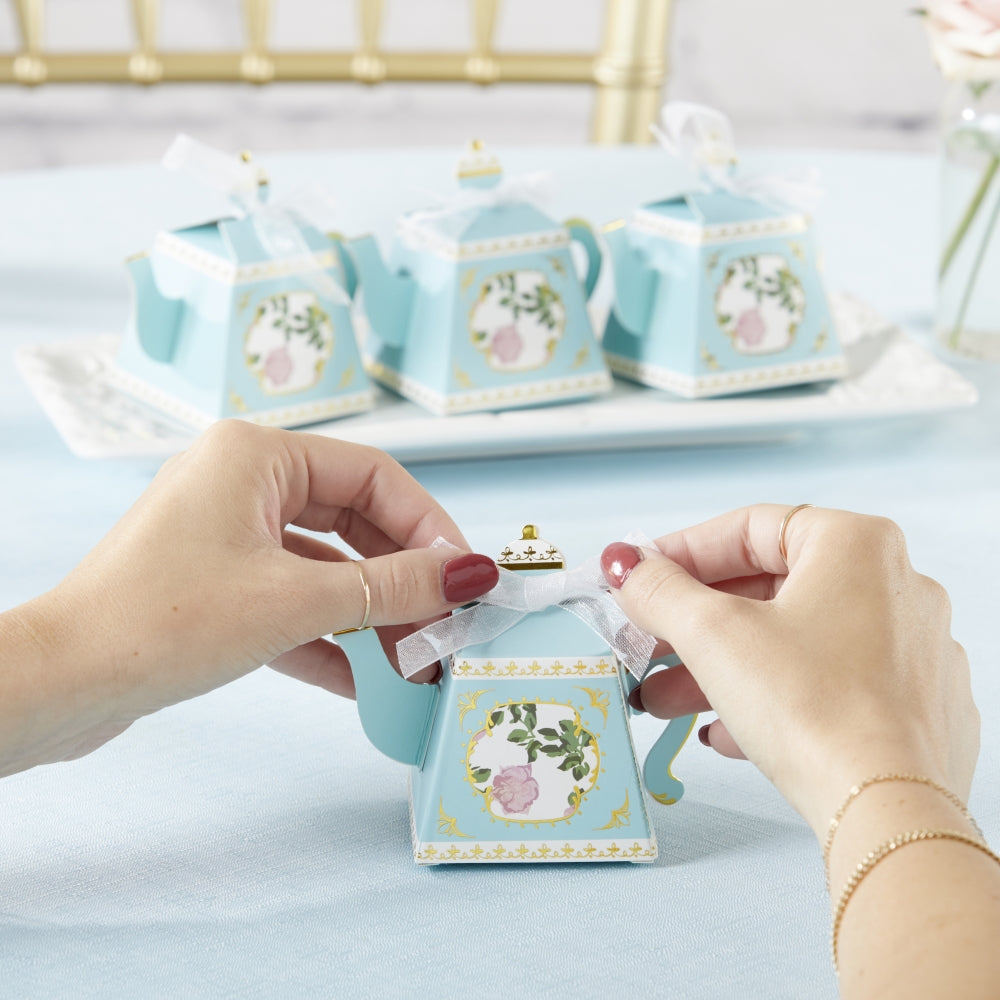 Tea Time Whimsy Teapot Favor Box - Blue (Set of 24) Alternate Image 2, Kate Aspen | Favor Boxes