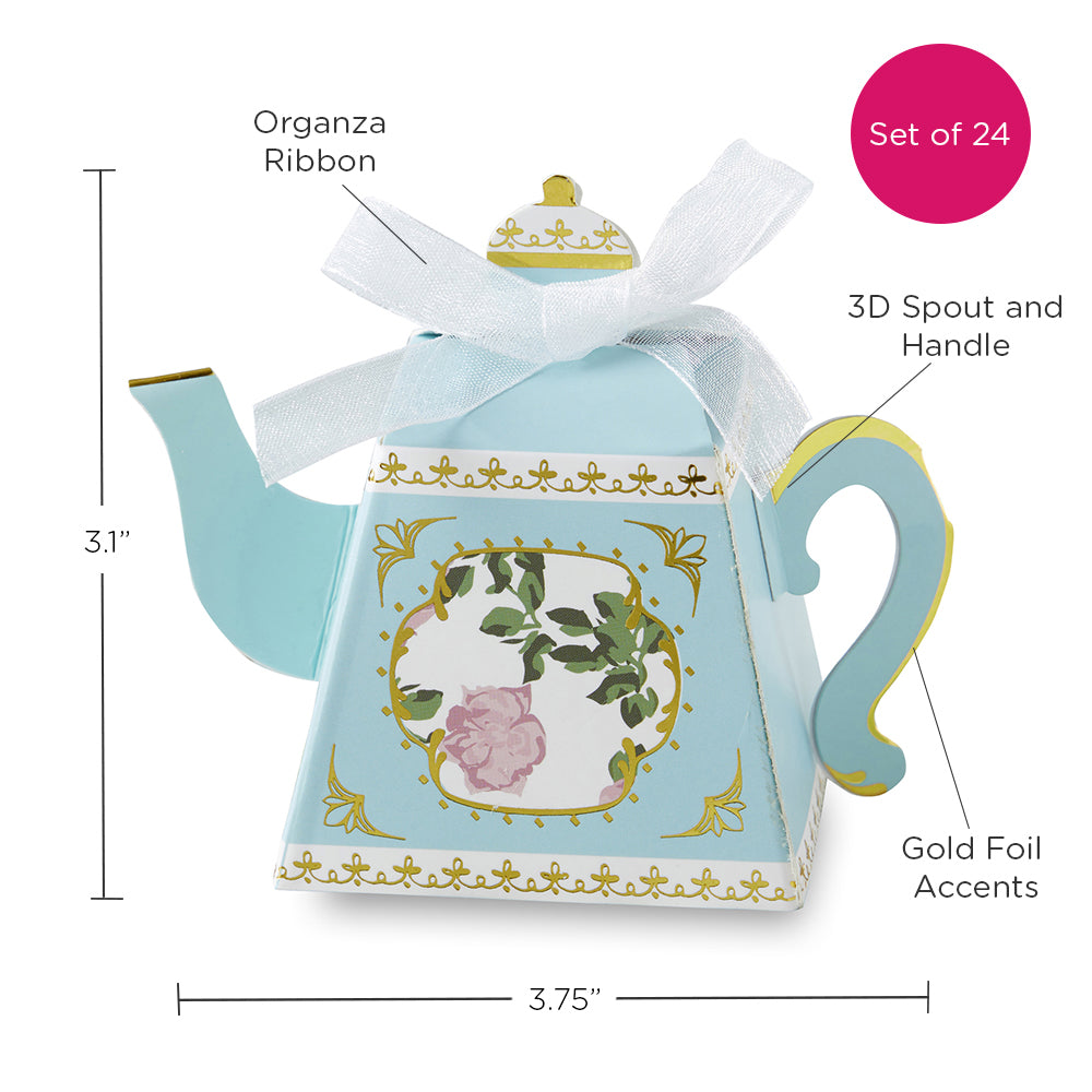 Tea Time Whimsy Teapot Favor Box - Blue (Set of 24) Alternate Image 6, Kate Aspen | Favor Boxes