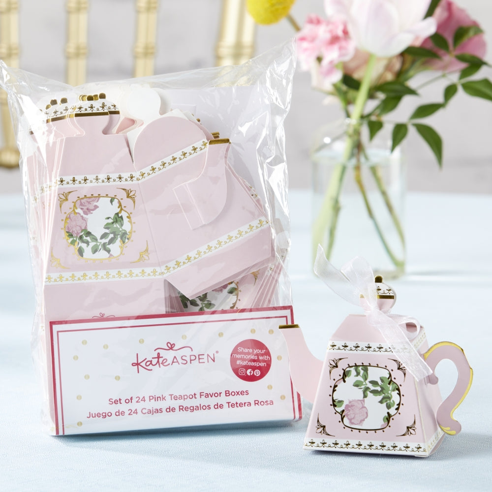 Tea Time Whimsy Teapot Favor Box - Pink (Set of 24) Alternate Image 3, Kate Aspen | Favor Boxes