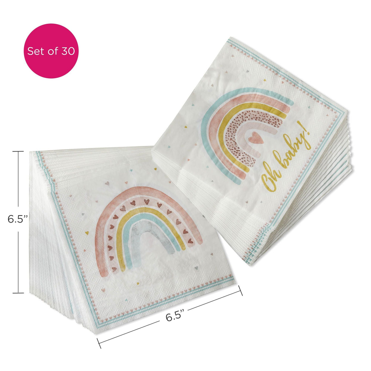 Boho Rainbow Baby 2 Ply Paper Napkins (Set of 30) Alternate Image 6, Kate Aspen | Napkin