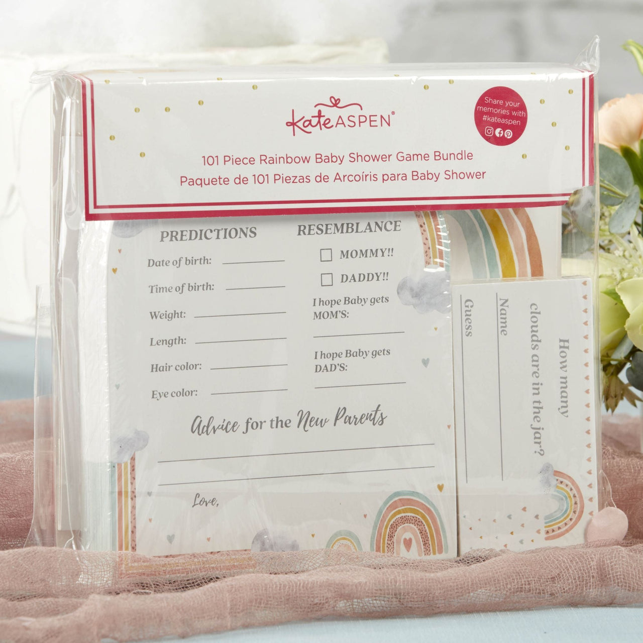Boho Rainbow Baby Advice Card & Baby Shower Game (Set of 50) Alternate Image 5, Kate Aspen | Games and Advice Cards