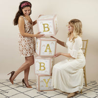 Thumbnail for Boho Rainbow Baby Block Box (Set of 4) Alternate Image 3, Kate Aspen | Decor Block Box
