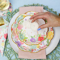 Thumbnail for Garden Blooms 7 in. Premium Paper Plates (Set of 16) Alternate Image 2, Kate Aspen | Paper Plate