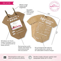 Baby Shower Prediction Advice Card Keepsake Book - Kraft Onesie Shape (Set of 50) Alternate Image 6, Kate Aspen | Games and Advice Cards