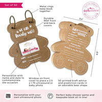 Thumbnail for Baby Shower Prediction Advice Card Keepsake Book - Kraft Bear Shape (Set of 50) Alternate Image 6, Kate Aspen | Games and Advice Cards