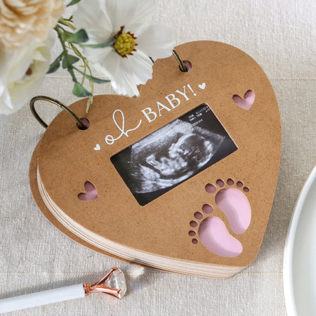 Baby Shower Prediction Advice Card Keepsake Book - Kraft Heart Shape Alternate Image 2 - Kate Aspen