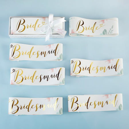 Geometric Floral Bachelorette Sash Set (Set of 6) Alternate Image 2, Kate Aspen | Party Kit