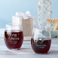 Personalized 9 oz. Stemless Wine Glass - Wedding Alternate Image 5, Kate Aspen | Wine Glass