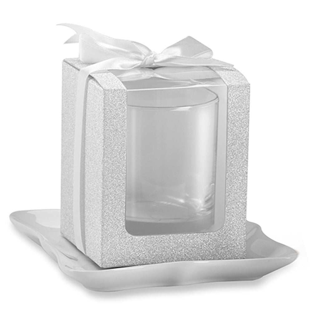 Silver 9 oz. Glassware Gift Box with Ribbon (Set of 20) Alternate Image 2, Kate Aspen | Glassware Gift Box