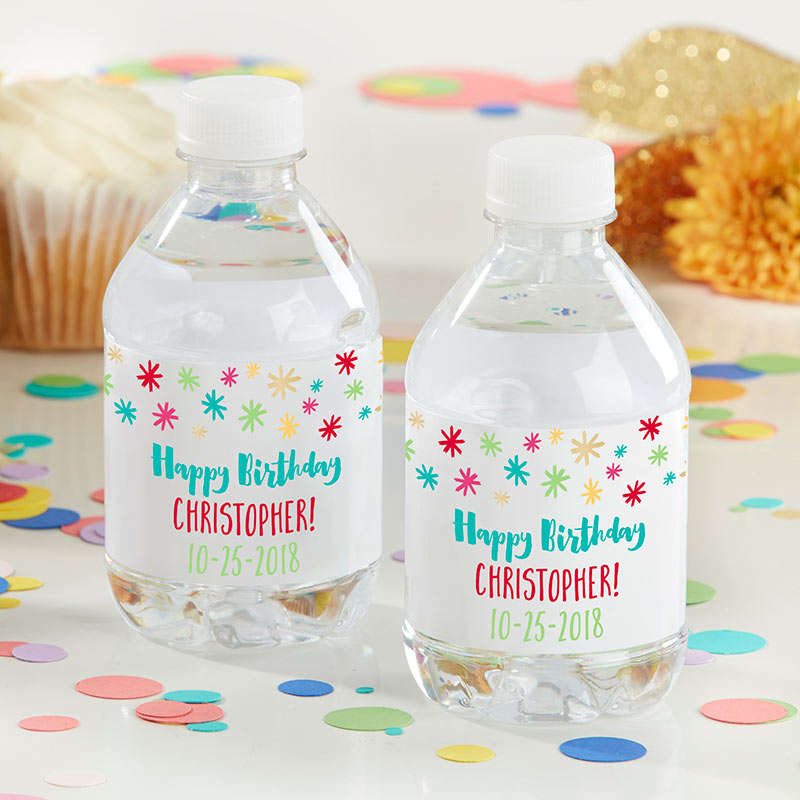 Personalized Water Bottle Labels - Happy Birthday Main Image, Kate Aspen | Water Bottle Labels