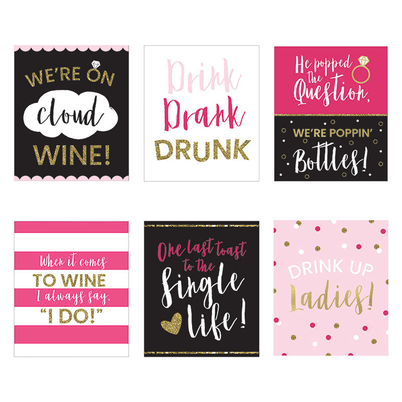Bachelorette Party Wine Bottle Label (Set of 6) | Kate Aspen