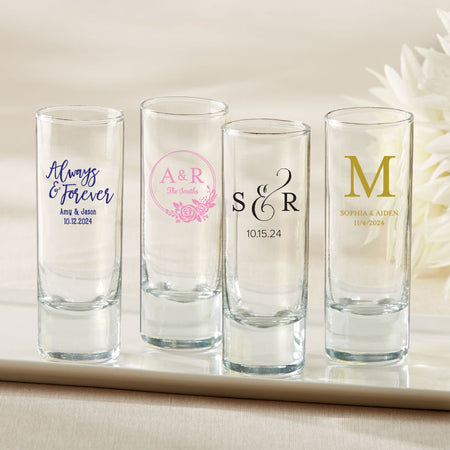 Custom Design Personalized Tall Shot Glass Main Image, Kate Aspen | Shot Glasses