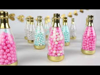 Personalized Gold Metallic Champagne Bottle Favor Container - Baby Shower (Set of 12)
