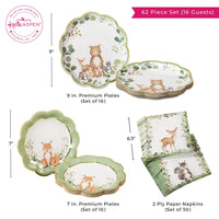 Thumbnail for Woodland Baby 62 Piece Party Tableware Set (16 Guests) Alternate Image 4 Kate Aspen | Paper Plate