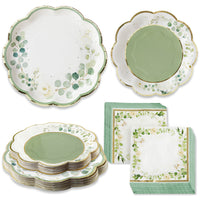 Thumbnail for Kate Aspen Botanical Garden 62 Piece Party Tableware Set (16 Guests) Alternate Image 1 Kate Aspen | Plates