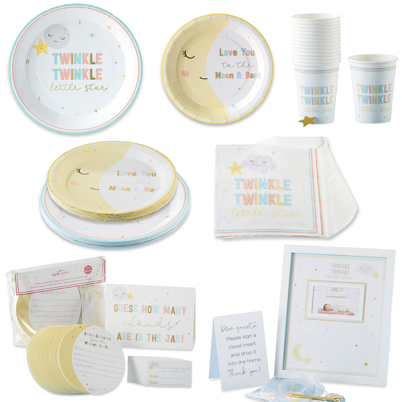 Twinkle Twinkle Baby Shower 129 Pc Party Kit