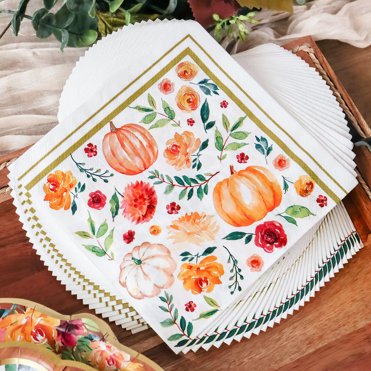 62 pcs Fall/Thanksgiving Tableware Set (16 Guests) | Kate Aspen | Alt Image 4