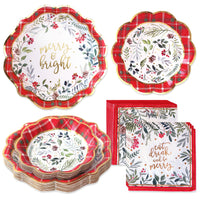 Christmas Tableware Set - 7” Plate (set of 16), 9” Plate (set of 16), and Napkin (set of 30) | Kate Aspen | Main Image