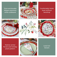 Christmas Tableware Set - 7” Plate (set of 16), 9” Plate (set of 16), and Napkin (set of 30) | Kate Aspen | Alternate Image 5