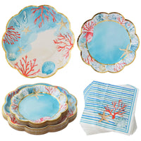 Beach Party Tableware Set - 7” Plate (set of 16), 9” Plate (set of 16), and Napkin (set of 30) Main Image, Kate Aspen | Tableware