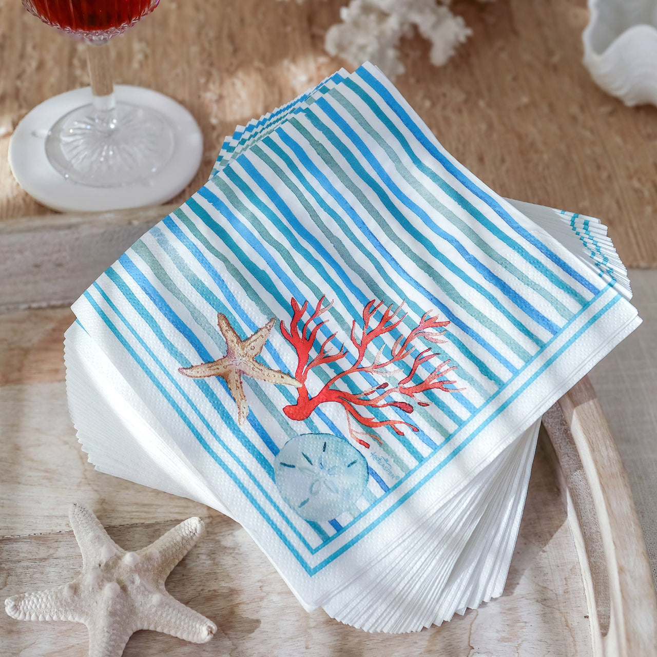 Beach Party Tableware Set - 7” Plate (set of 16), 9” Plate (set of 16), and Napkin (set of 30) Alternate Image 5 Kate Aspen | Tableware