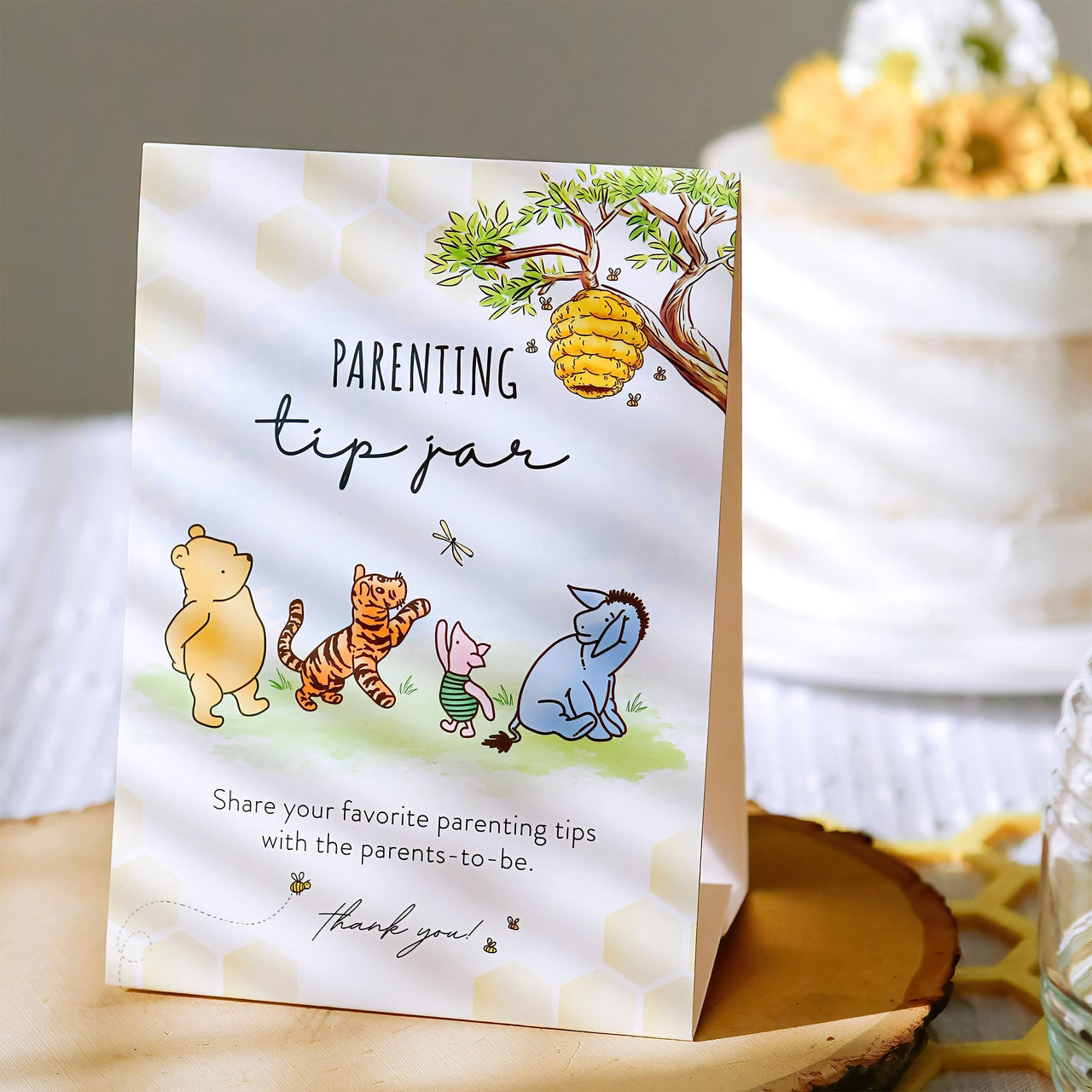 Honey Bear Baby Shower Activity Parenting Tip Jar Advice Cards Set Alternate Image 2 Kate Aspen | Games and Advice Cards