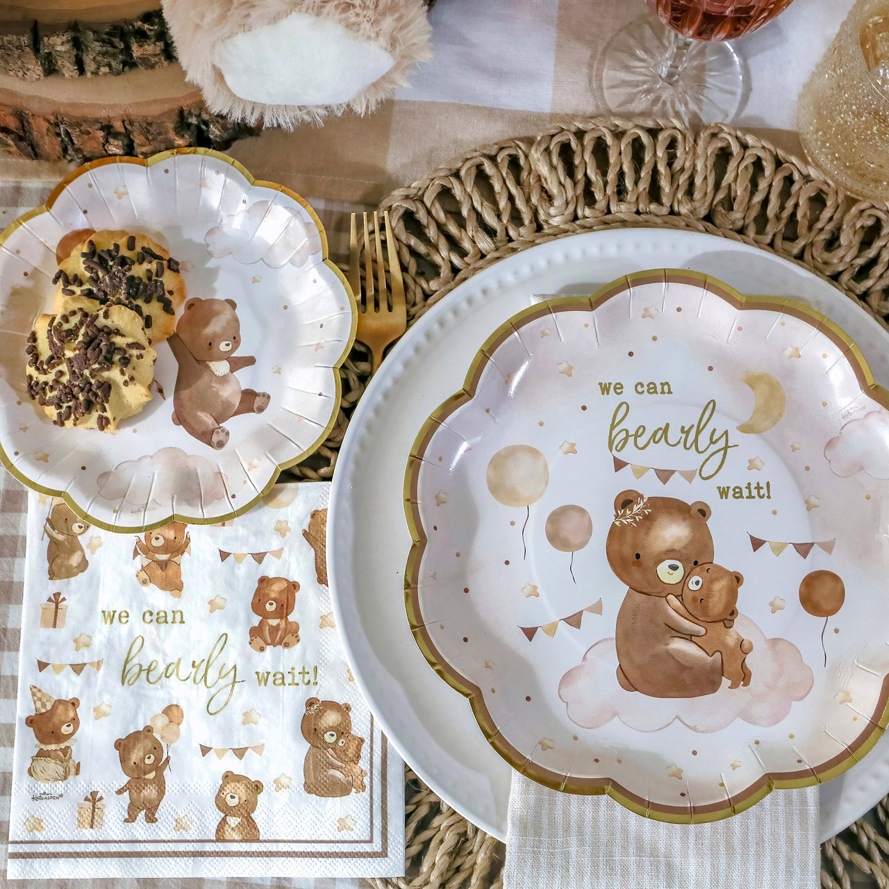 62 pcs We Can Bearly Wait Tableware Set Alternate Image 2 Kate Aspen | Tableware