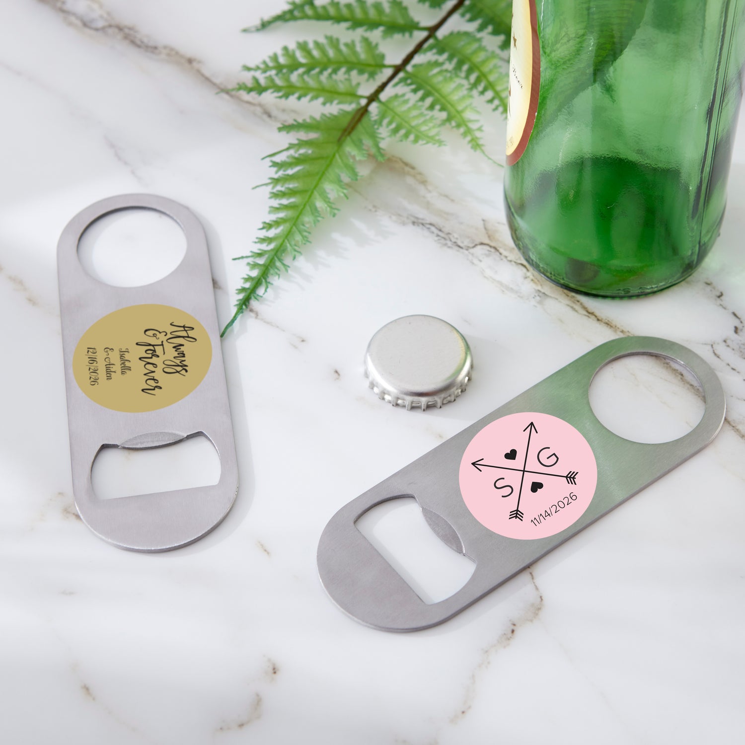 Personalized Silver Oblong Bottle Opener Wedding Kate Aspen