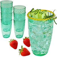 23 oz Hammered Teal Acrylic Cups, Set of 8