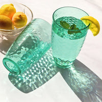 23 oz Hammered Teal Acrylic Cups, Set of 8