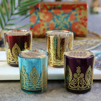 Indian Jewel Henna Votives - Assorted (Set of 4)