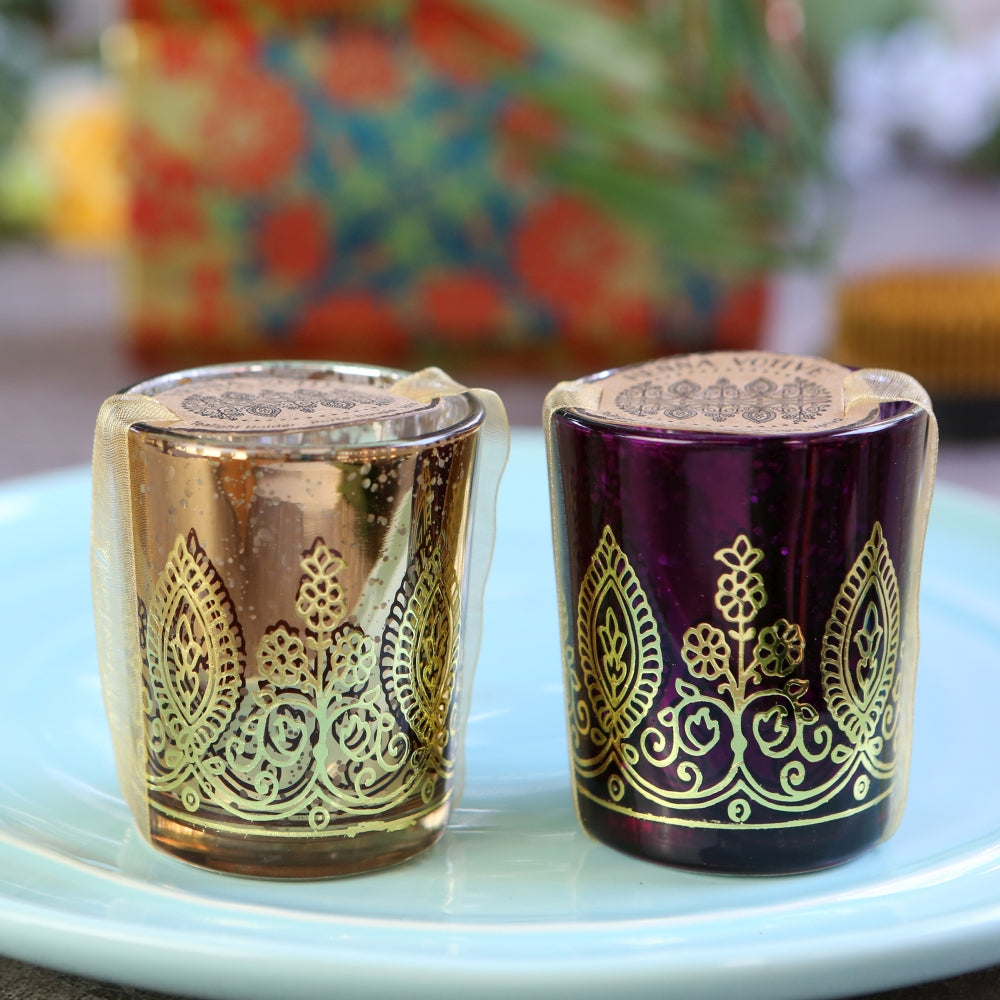 Indian Jewel Henna Votives - Assorted (Set of 4)