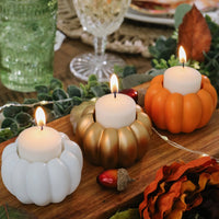 2-in-1 Pumpkin Tealight/Candlestick Holder (Set of 6) - White | Kate Aspen | Alt Image 2