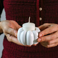 2-in-1 Pumpkin Tealight/Candlestick Holder (Set of 6) - White | Kate Aspen | Alt Image 4
