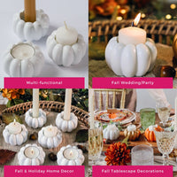 2-in-1 Pumpkin Tealight/Candlestick Holder (Set of 6) - White | Kate Aspen | Alt Image 5