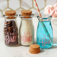 Thumbnail for Printed Vintage 3.8 oz. Milk Bottle Favor Jar - It's a Girl (Set of 12)