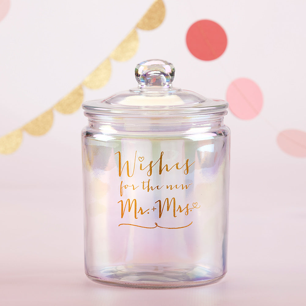 Iridescent Wedding Wish Jar with Heart Shaped Cards