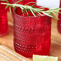 Thumbnail for 10 oz. Textured Beaded Red Old Fashion Drinking Glasses (Set of 6) Alternate Image 4 Kate Aspen | Drinking Glasses