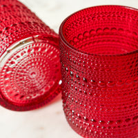 10 oz. Textured Beaded Red Old Fashion Drinking Glasses (Set of 6) Alternate Image 9 Kate Aspen | Drinking Glasses