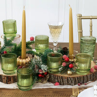 Ribbed Green Glass Votive Candle Holder (Set of 6) | Kate Aspen | Alt Image 8